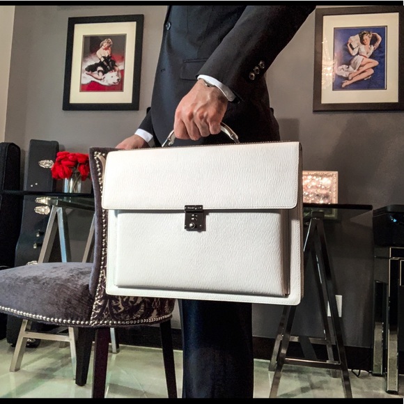 Salvatore Ferragamo Rare Revival Briefcase White - Picture 2 of 12